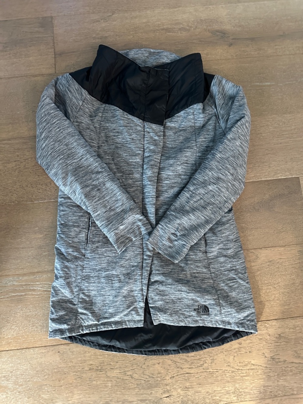 The North Face Gray Heather Coat with Black Yoke